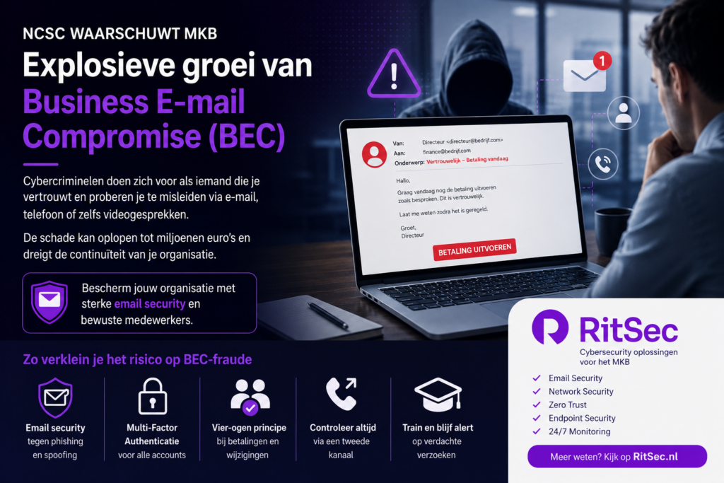 NCSC waarschuwt MKB voor explosieve groei van Business E-mail Compromise (BEC)